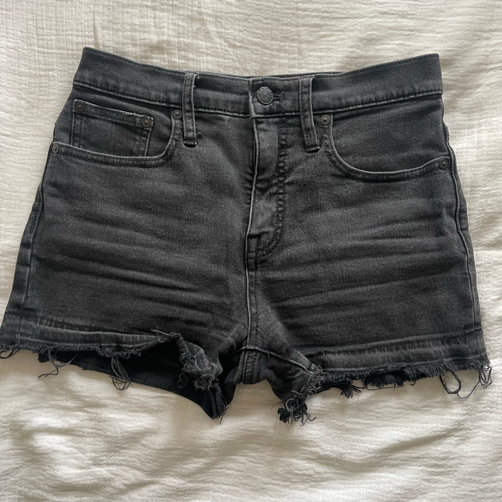 Madewell Jean Shorts - Black, Raw Hem